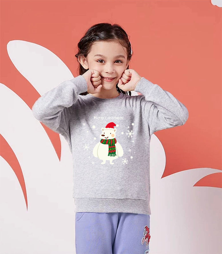 LXKA Boys Christmas Jumper Xmas Sweatshirt Gift Kids Snowmen Reindeer Santa Claus Bear Long Sleeve Tee Shirt Tops Crew Neck Pullover Hoodies Casual Outfit Winter Clothes Age 1-7 Years