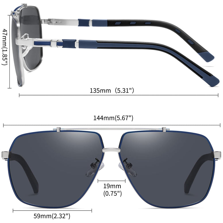 Joopin Polarized Sunglasses for Men - Metal Frame Men's Sunglasses UV400 Protection