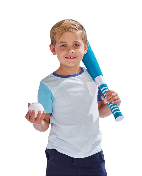 Kidoozie EZ-Adjust T-Ball Set - Height-Adjustable T-Ball Set for Kids - Soft Foam Bat and 3 Tee Balls Included