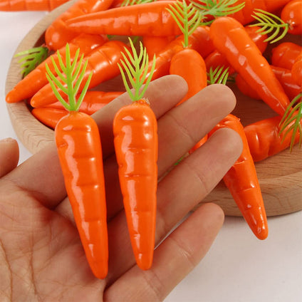 30 Pcs Artificial Mini Carrots, Lifelike Fake Carrot for Decoration Easter, Artificial Vegetable Simulation Mini Carrots DIY Crafts Decoration