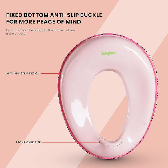 Baybee Citrea Potty Training Seat for Kids, Portable Potty Seat Chair for Baby Western Toilet Trainer Seat with Anti Slip Strip, Kids Toilet Seat for New Born Babies 1-5 Years Boys Girls (Pink)