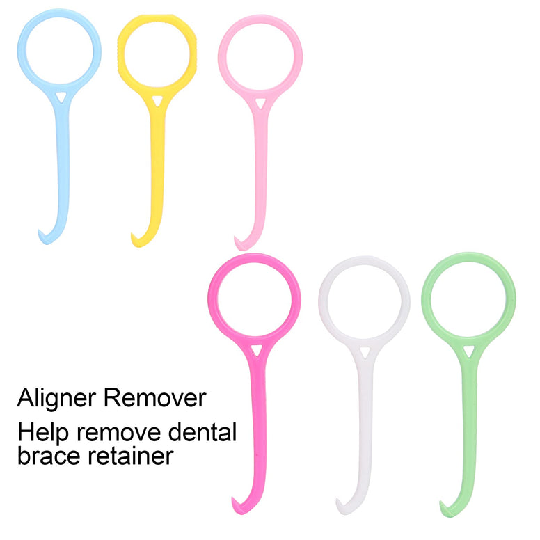 Aligner Remover Tool,Invisalign Case,Food-Grade Plastic Accessories for Oral Care (6 Pcs Different Color)