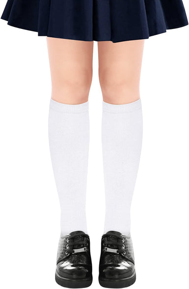 Olreco Knee High Socks for Girls Uniform Socks for Girls Boys Cotton Long Socks for Girls School Socks Seamless Scoks 3 Pairs