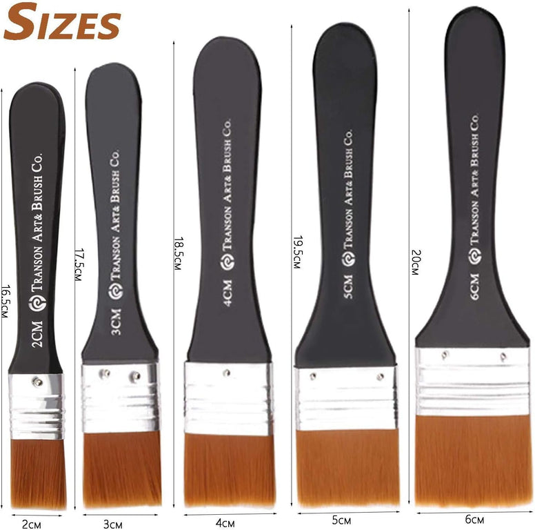 SHOWAY Paint Brush Set Artist Fan Made of Premium Nylon Hair for Acrylic Painting Watercolor Oil Perfect Beginners Artists and Children Exterior Brushes