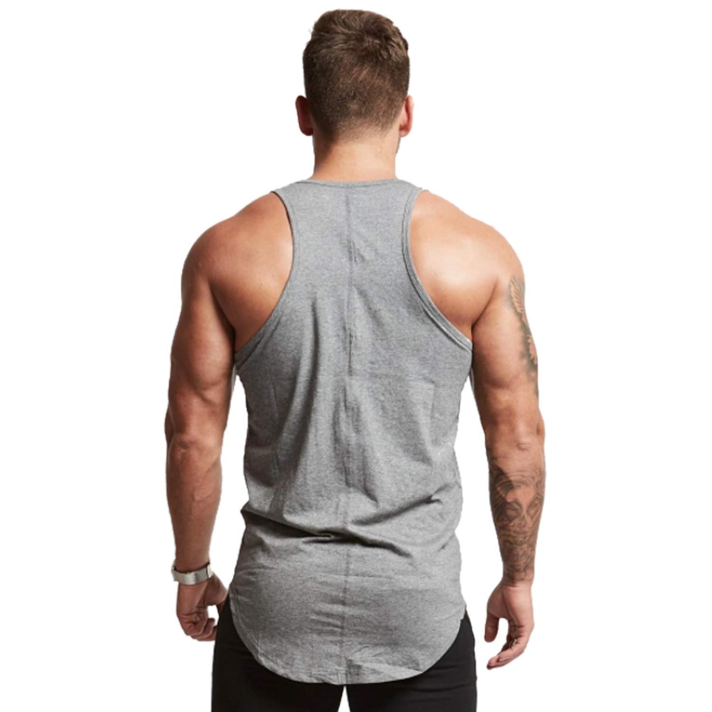 Mens Workout Stringer Tank Tops Fitness Performance Muscle Sleeveless Shirts Gym Training Bodybuilding Vest