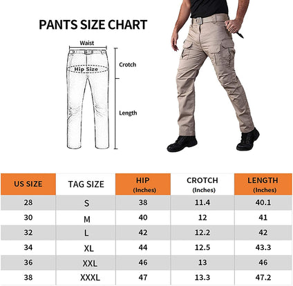 ANTARCTICA Mens Tactical Hiking Pants Durable Lightweight Waterproof Cargo Fishing Travel Without belt