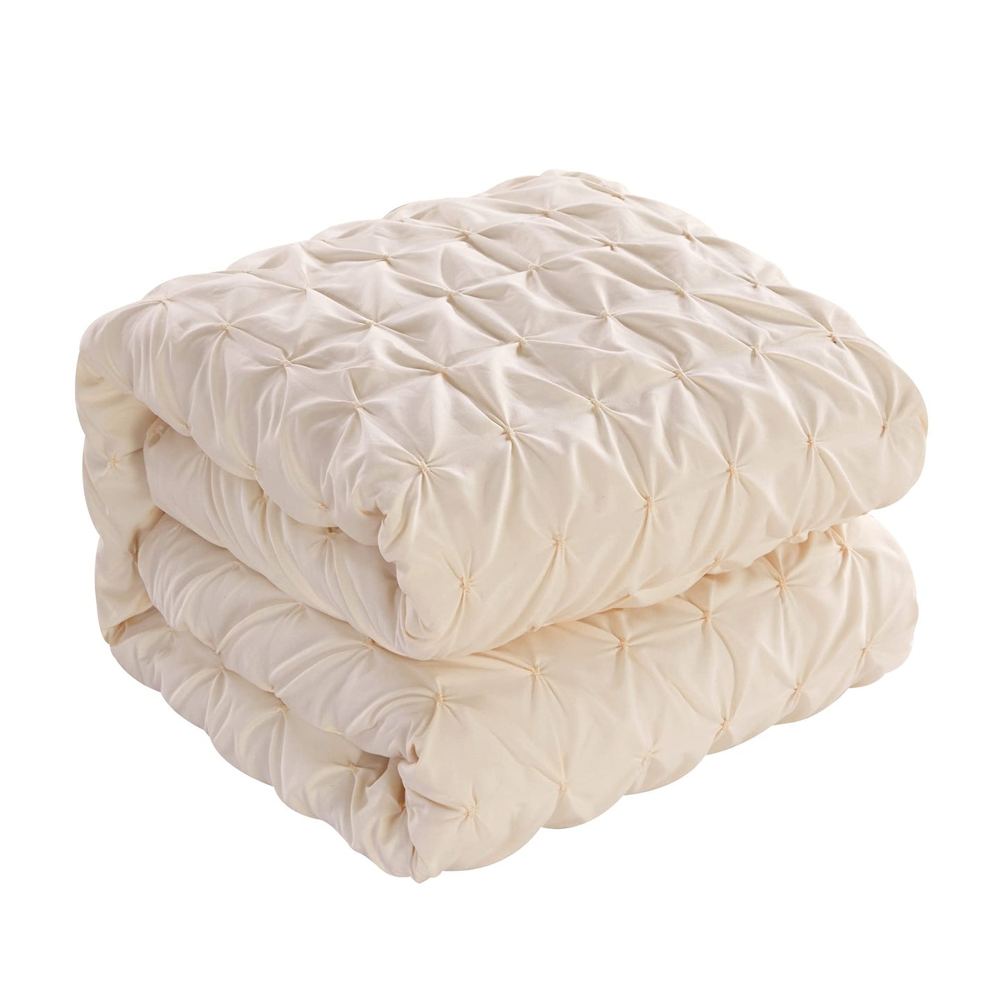 Chic Home Mercer 8 Piece Comforter Pinch Pleat Box Design Bag Bedding-Sheet Set Decorative Pillow Shams Included, King, Beige