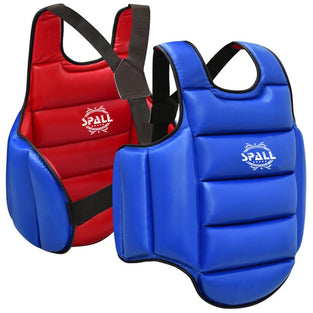 Boxing Chest Guard Solid Body Protector M L XL 2XL Red Blue Adjustable Strike Shield for Kickboxing Taekwondo Muay Thai MMA Martial Arts Heavy Punching Training BY SPALL (L, Blue)