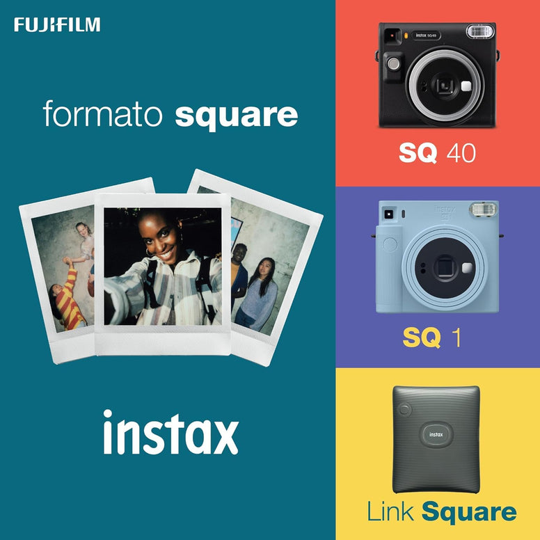 كاميرا Fujifilm Instax SQ1 الفورية f = 65.75 ، حجم الصورة 62x62 مع تكبير بصري x1 ، أزرق جليدي