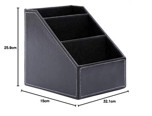 Leather desktop storage box desk mobile phone remote control storage box pen holder