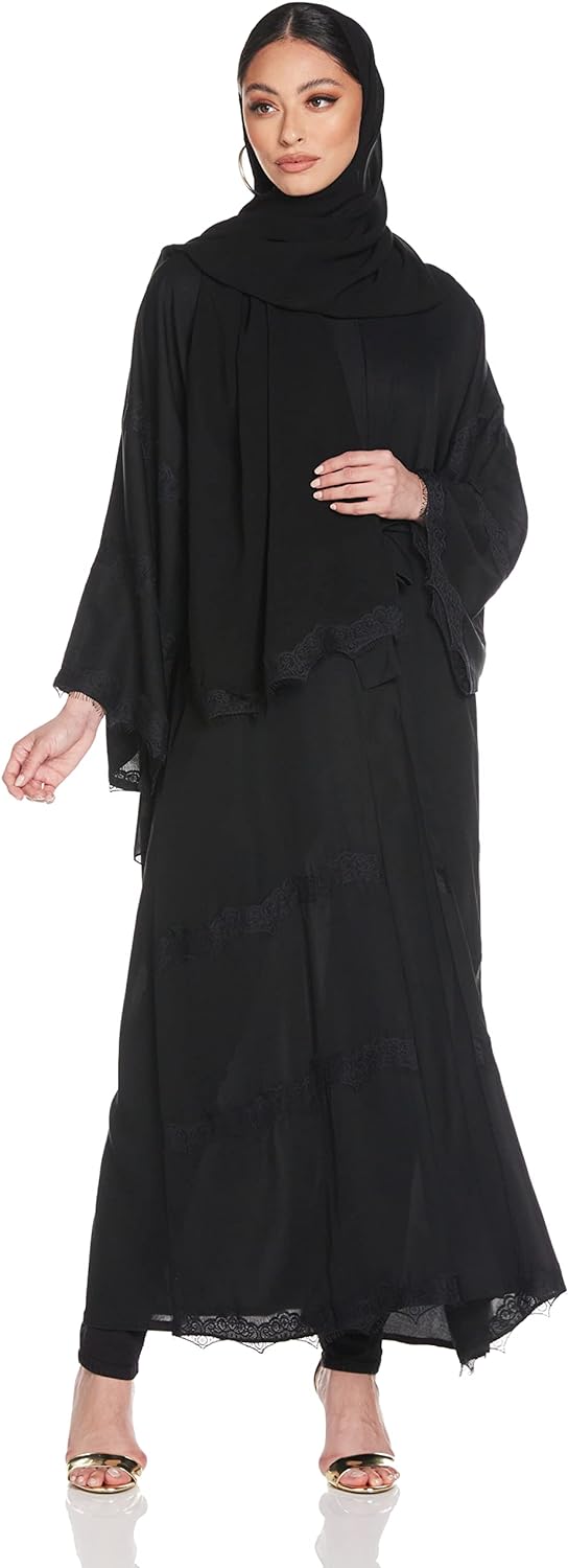 Nukhbaa Women's Abaya, Black