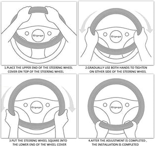 ORiTi Leather Car Steering Wheel Cover, Universal Auto Steering Wheel Covers Breathable Anti-Slip Odorless Steering Wheels Accessories for Men Women 15 Inch/38cm Black&Brown