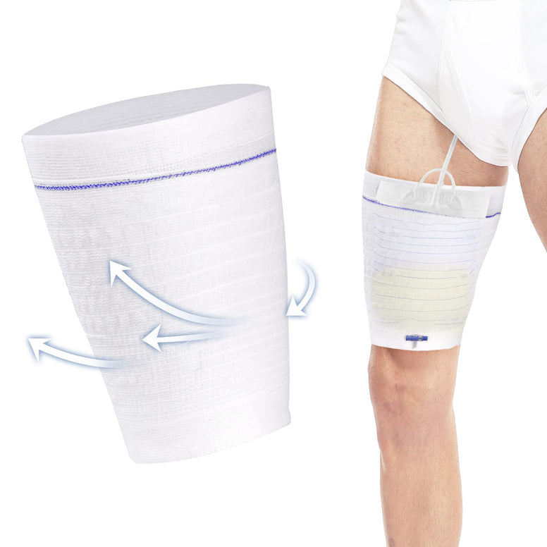 Urine Leg Bag Holder Fabric Catheter Bag Holder Stay in Place Catheter Sleeve Washable Foley Bag Catheter Holder for Men or Women Wheelchairs, 3 Packs, X-Small