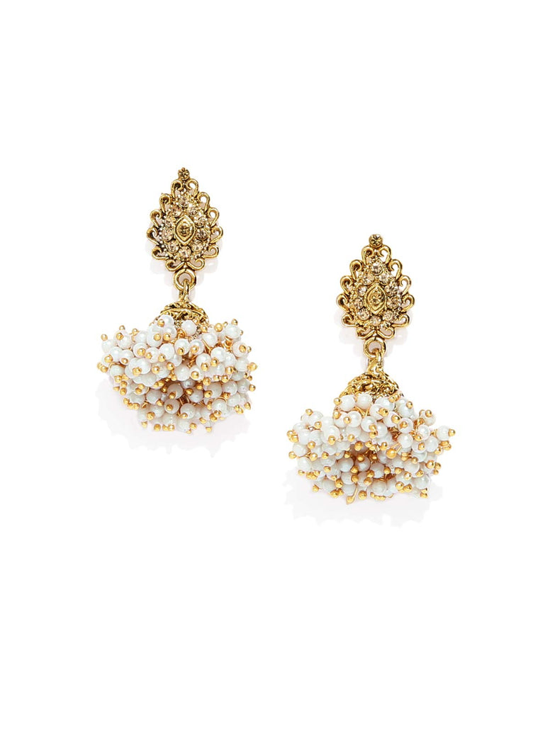 ZAVERI PEARLS Golden Non Precious Metal Dangler Earrings for Women (ZPFK9040)