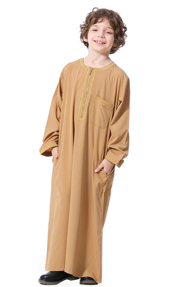 GladThink Boys Muslim Thobe with Long Sleeves Arab Wear