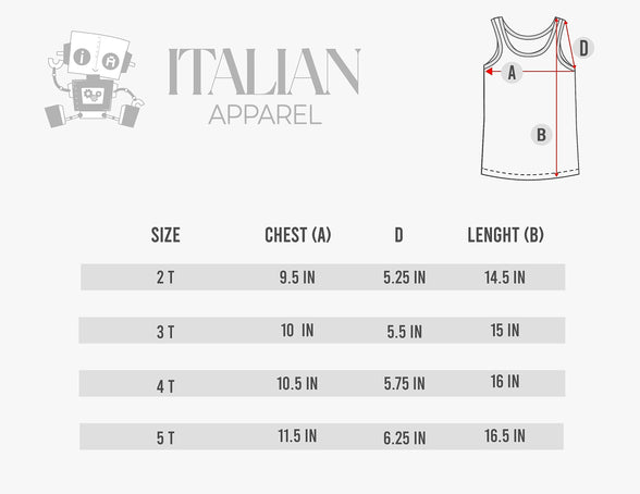 ITALIAN APPAREL - Toddler & Boys and Girls Shirts Tank TOP - 100% Cotton Imported Kids Uniforms Clothes Tshirts Underwear