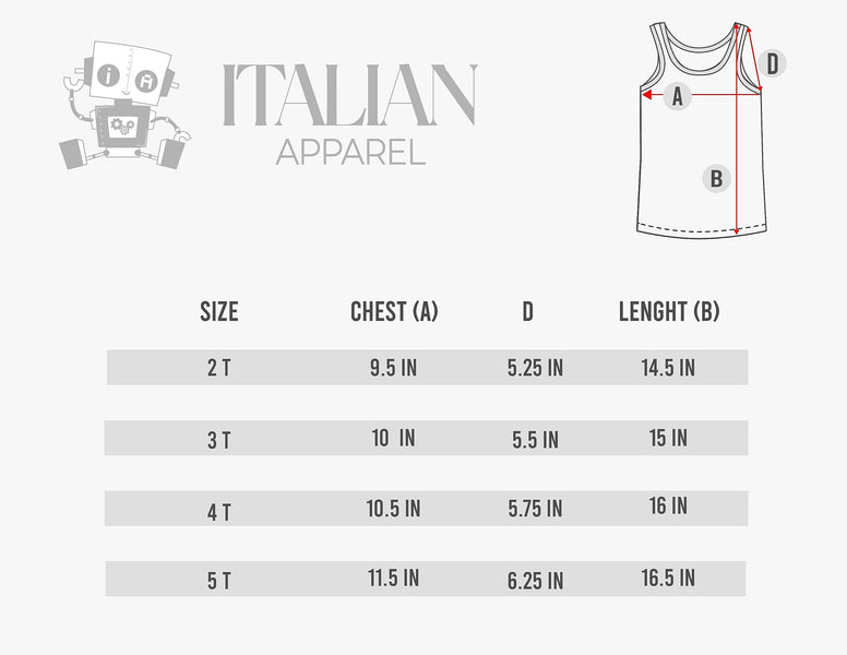 ITALIAN APPAREL - Toddler & Boys and Girls Shirts Tank TOP - 100% Cotton Imported Kids Uniforms Clothes Tshirts Underwear