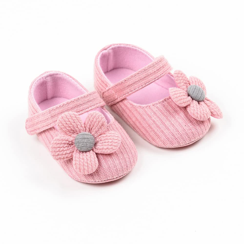 Sekantrol Infant Baby Girls Princess Mary Jane Flats Shoes,Toddler Soft Sole Wedding Dress First Walker Non-Slip Bowknot Pre-Walkers Shoes for 6 Months