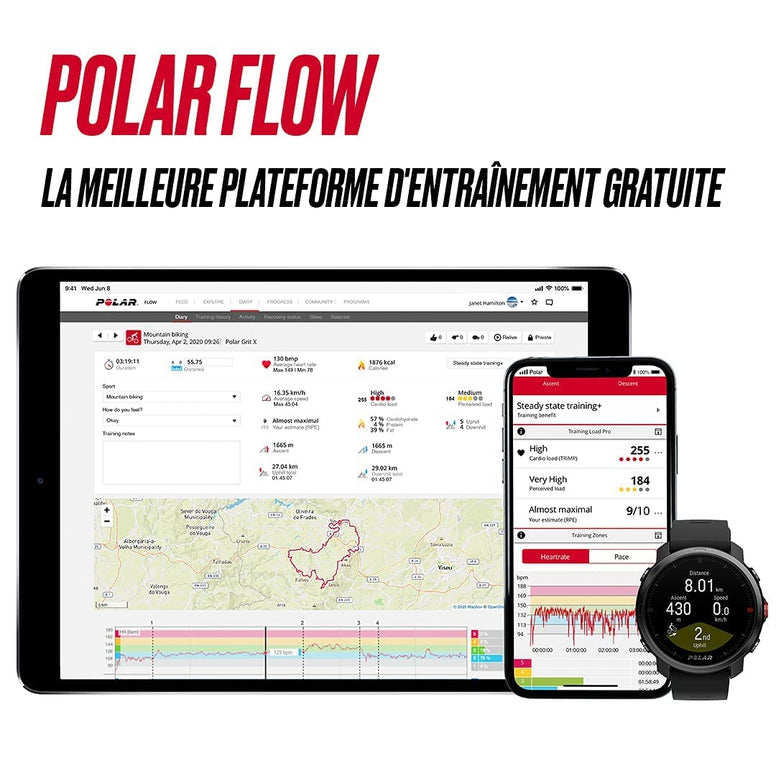 Polar Grit X - Rugged Outdoor Watch With Gps, Compass, Altimeter And Military-Level Durability For Hiking, Trail Running, Mountain Biking And Other Sports - Ultra-Long Battery Life