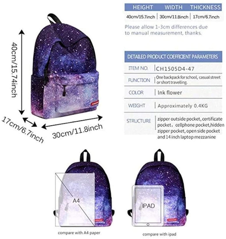 Galaxy School Bag Backpack for Teen Teenage Student