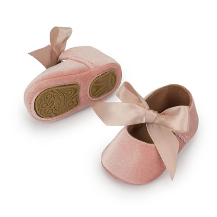 Morbido Infant Baby Girls Mary Jane Flats Soft Sole Non-Slip Bow Knot Princess Wedding Dress Shoes Toddler Crib Shoes, for 6 Months baby