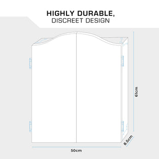 Mission Darts Heavy Duty Deluxe Wooden Dartboard Cabinet, Area 501, (CAB018)