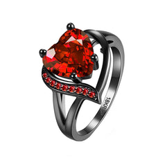 Yellow Chimes Red Heart Copper Ring For Women (Red)(Ycchrg-09-Rd)