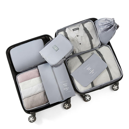 ECVV 8 Set Packing Cubes for Suitcases Luggage Packing Organizers with Laundry Bag Shoe Bag Underwear Bag Travel Essentials Luggage Organizer Cubes (Gray)