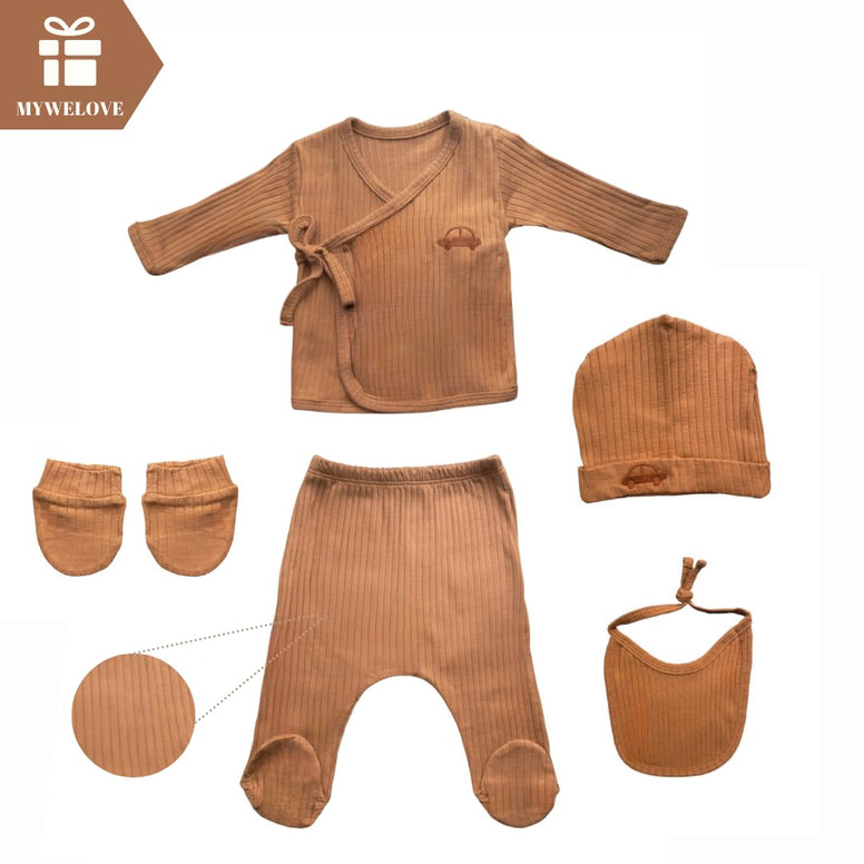 MYWELOVE Newborn Essentials Unisex Baby Cozy Layette Gift Set | 0-3-6 Month Cute Unisex Baby Clothing Gift Bundle