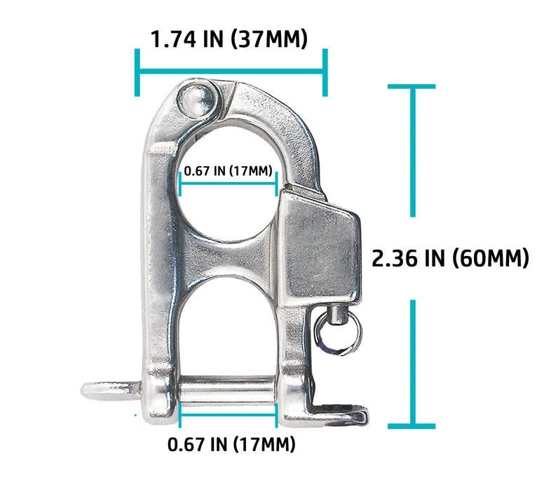 YUSOVE Quick Release Snap Shackle Boat Marine 316 Stainless Steel Eye Snap Shackle,High Strength Snap Hook for Surfing,Diving,Sailing Rigging Shackles,with Nylon Rope