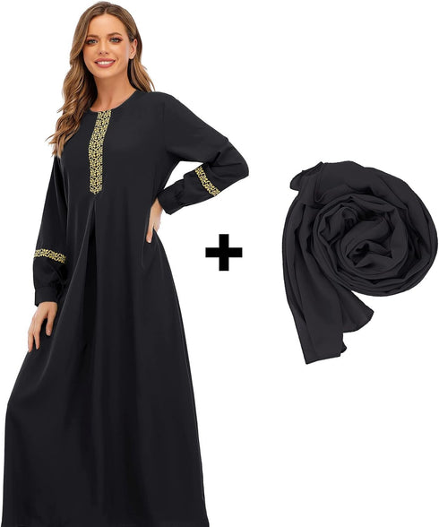 Abetteric womens Muslim Abaya Maxi Dress dresses