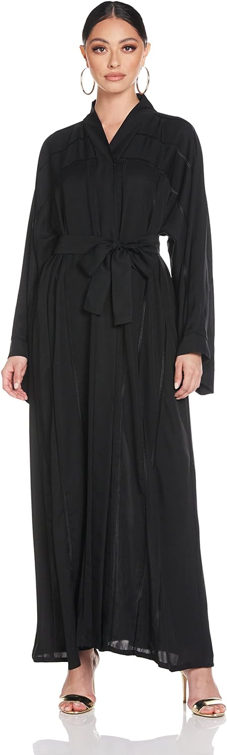 Nukhbaa Womens Premium Abaya Made With Fine Fabric, Comes With Matching Hijab AJ428A Abaya (pack of 5)