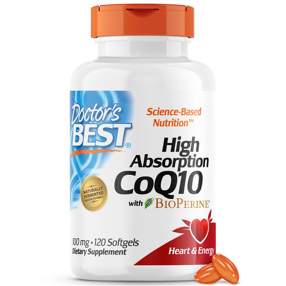 Doctor's Best, High Absorption CoQ10 with BioPerine, 100 mg, 120 Softgels