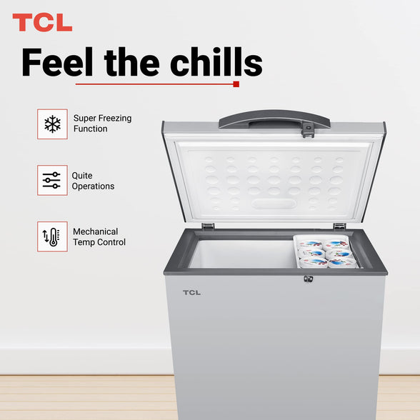 TCL 188LTR CHEST FREEZER MECHANICAL CONTROL-SILVER