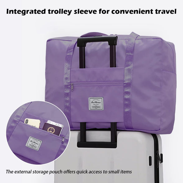 IMCUZUR Travel Duffel Bag, for Spirit Airlines Personal Item Bag 18x14x8 Carry on Luggage Overnight Bag, Weekender Bag for Women and Men (A-Purple), A-Purple, 17"L X 6"W X 13"H, Carry on Travel Bag