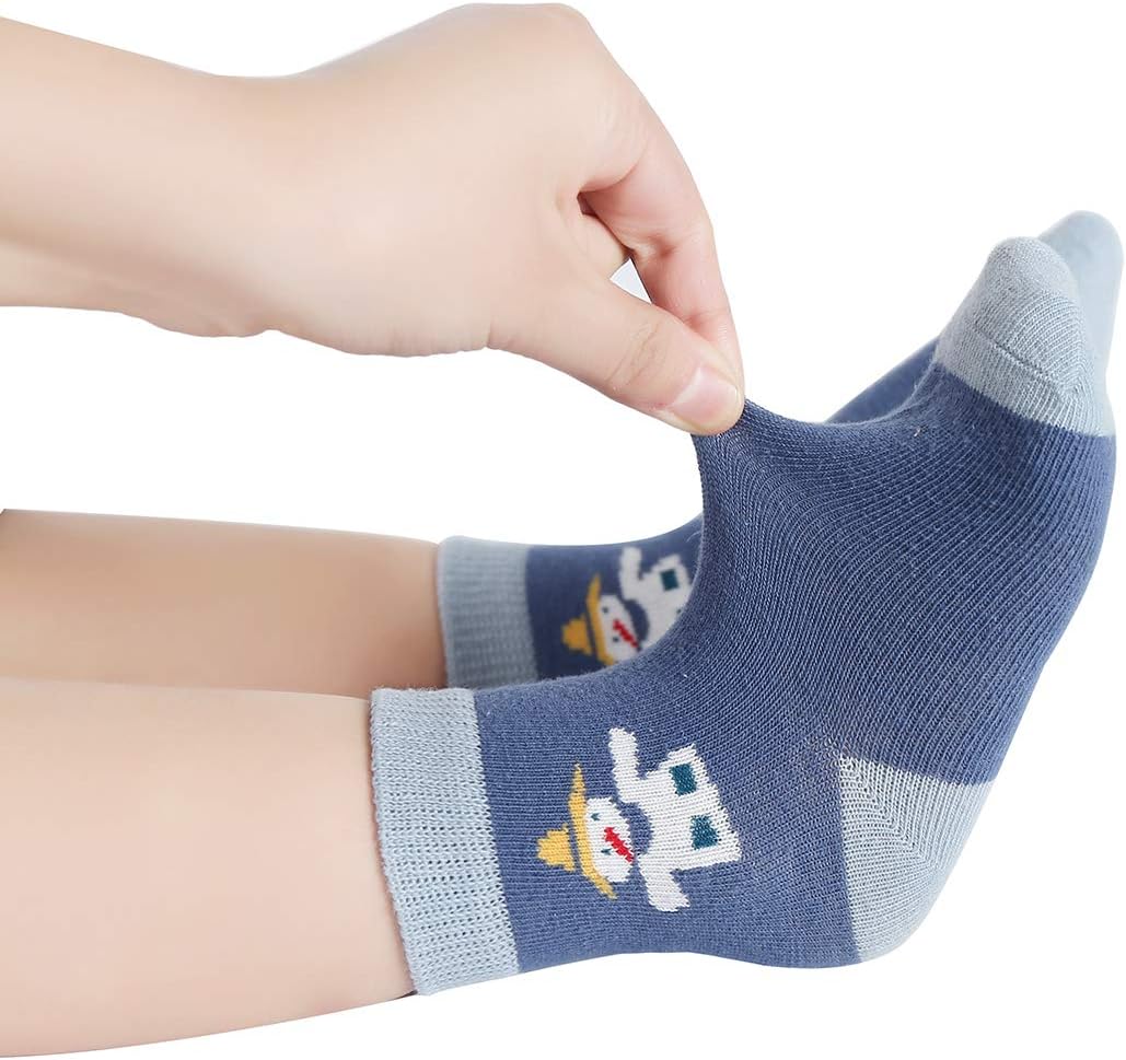 Cotton Baby Boy Socks, 9 Pairs Cute Socks for Baby Boys Cotton Coming (1-3 Years)