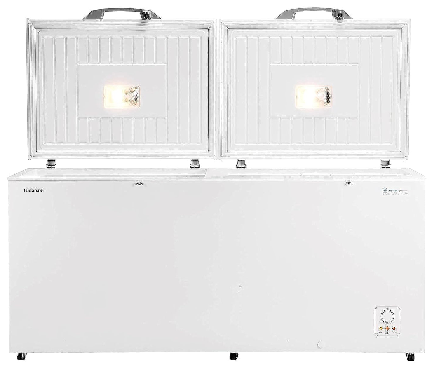 Hisense 650 Liter Chest Freezer Double Door Silver Model FC-65DD4SA -1 Years Full & 5 Years Compressor Warranty.