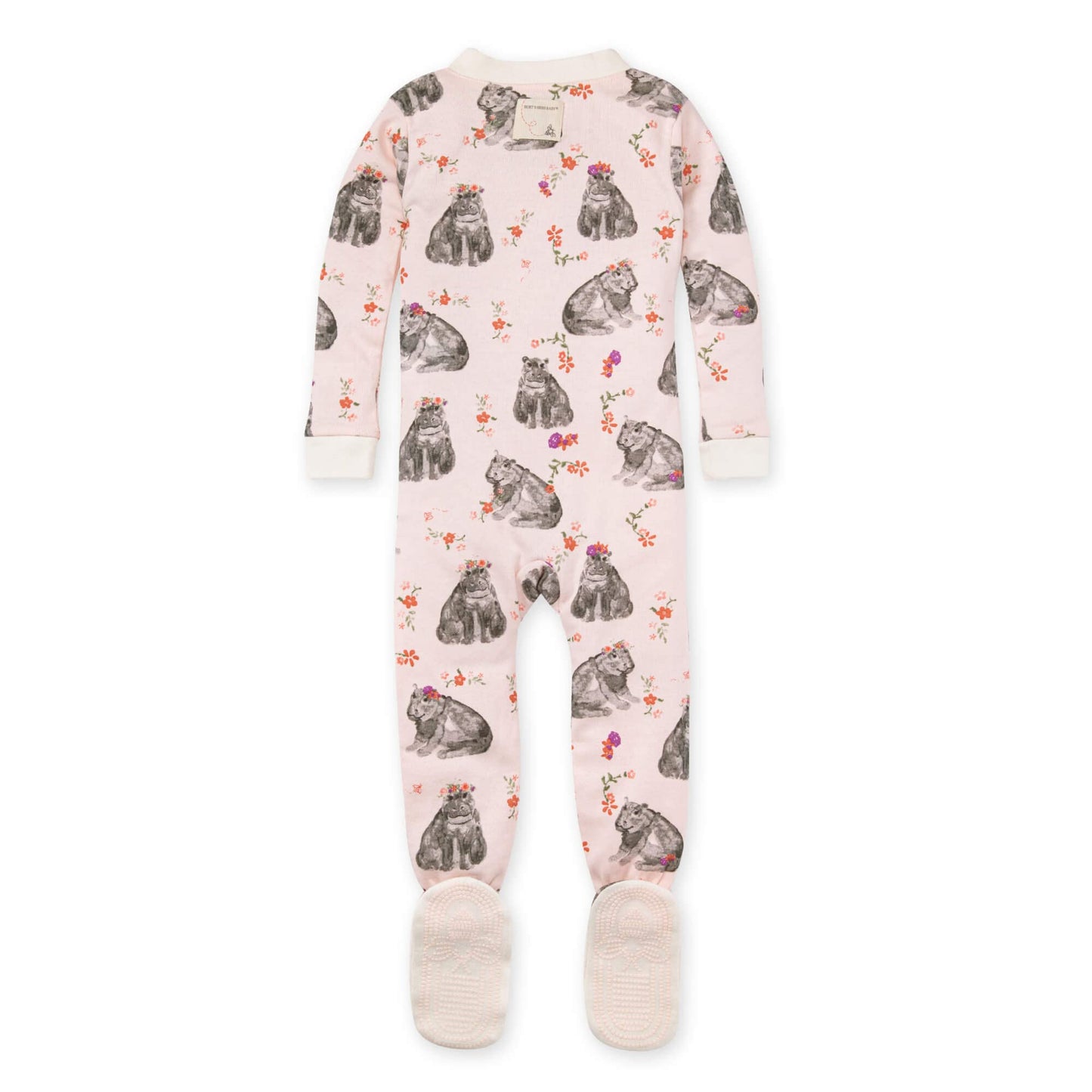 Burt's Bees Baby Baby Girls' Sleeper Pajamas, Zip Front Non-slip Footed Sleeper Pjs, 100% Organic Cotton (12 Months)