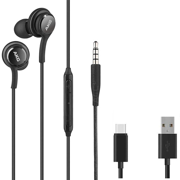 SAMSUNG AKG-Wired-Earbuds-Headphones-Original-3.5mm in-Ear with Remote & Microphone for Music, Phone Calls, Work - Noise Isolating Deep Bass Comes with 10FT Long Micro-USB Cable - Black