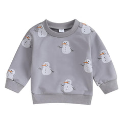 Lucikamy Toddler Baby Boy Girl Christmas Sweatshirt Letter Print Long Sleeve Crewneck Pullover Top Fall Winter Clothes
