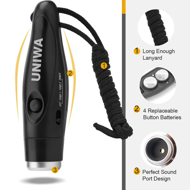 UNIWA Electronic Whistles, 2 Pack Handheld 3 Tone High Volume Electric Whistle with Lanyard for Teacher Coach Referee, Loudest Emergency Whistle Volleyball Soccer Sports Whistle