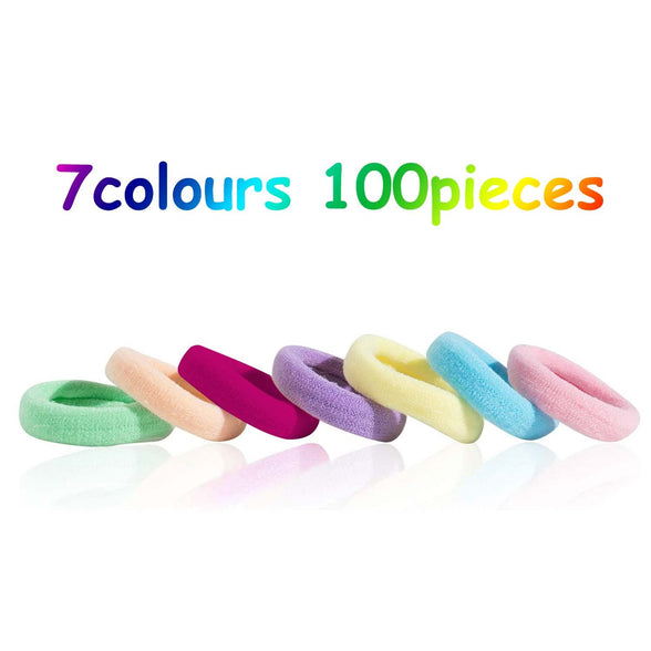 Girl's Hair Elastic Bands, 100pcs Baby Hair Tie Multicolor Mini Hair Bands Seamless Ponytail Holder Tiny Rubber Bands Hair Bobbles Toddler Hair Accessories for Girls