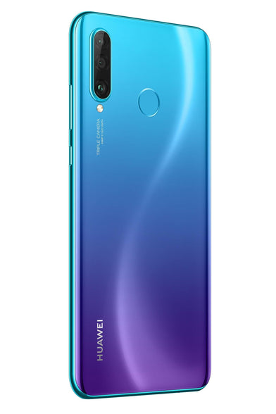 Huawei P30 lite Dual SIM - 128GB, 4GB RAM, 4G LTE, Peacock Blue