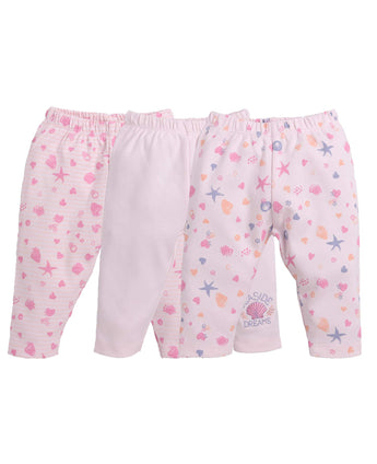 Baby Go Baby Girl's Cotton Solid Pajama Set Pack Of 3(0-3M)