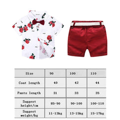 2Pcs Baby Boy Clothing Set Shirt Pant Floral Suits Fashion Cute Clothing Set 24-36 months