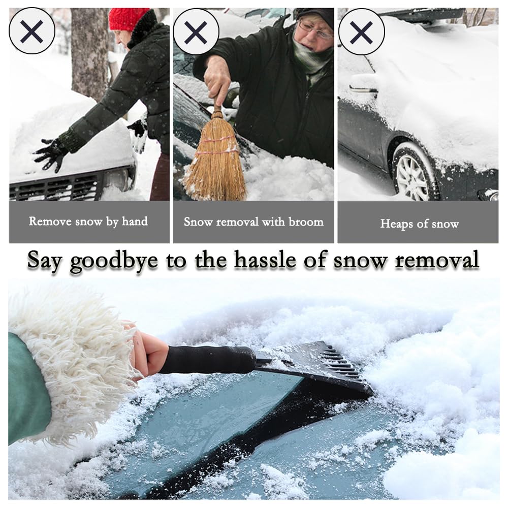 DHinkyoung Car Ice Scraper Soft Touch Handle Windscreen Scraper Reusable Car Windshield Frost & Snow Remover Windscreen Deicer for Car Truck Pickup Windshield and Window