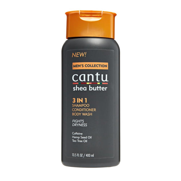 Cantu Mens 3-In-1 Shampoo Conditioner Bodywash 13.5 Ounce (400ml) (2 Pack)