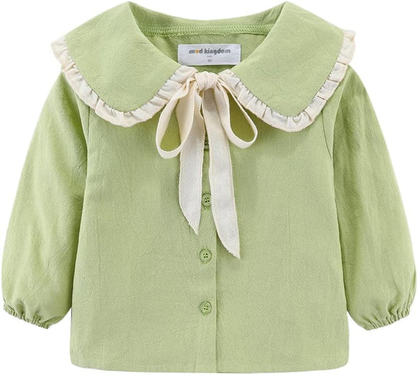 Mud Kingdom Little Girls Long Sleeve Shirt Peter Pan Collar Cute