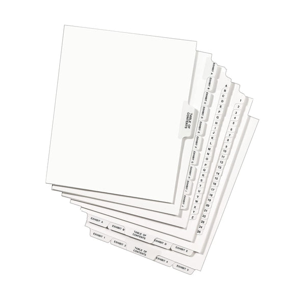 Legal Ring Binder Tab Dividers, Roman Numerical, 11 x 8-1/2, 10/Set AVE82319