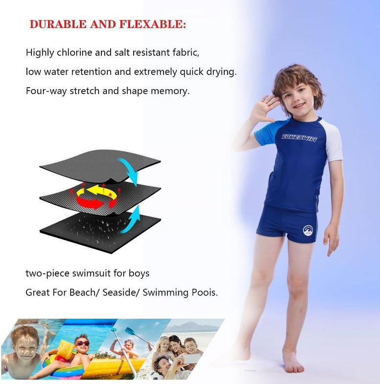 Karrack Girls and Boys One Piece Rash Guard Swimsuit Kid Water Sport Short Swimsuit UPF 50+ Sun Protection Bathing Suits